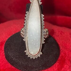Source Unknown Silver and White Statement Ring